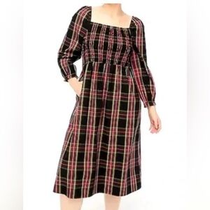 J. Crew Factory Plaid Dress MIDI Cotton-Blend  Sz XXL.   EUC!
